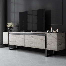 Hanah Home Mueble para TV Yildiz Travertino y Negro